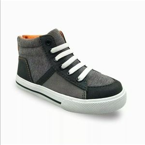 Toddler Boys Gray High Top Sneakers Shoes Sz 6 & 8